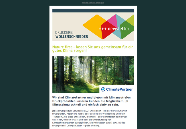 Druckerei Wollenschneider Mailing Juli 2021