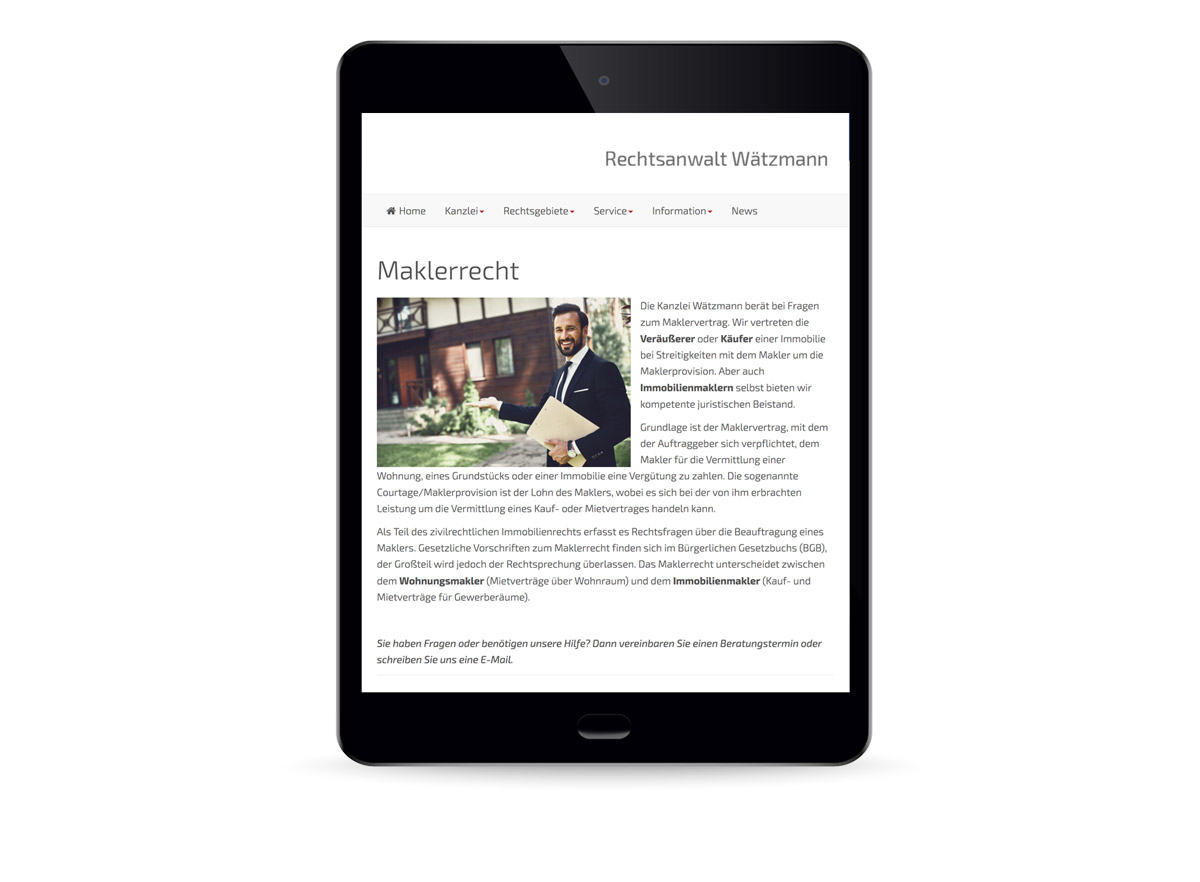 Rechtsanwalt Waetzmann iPad