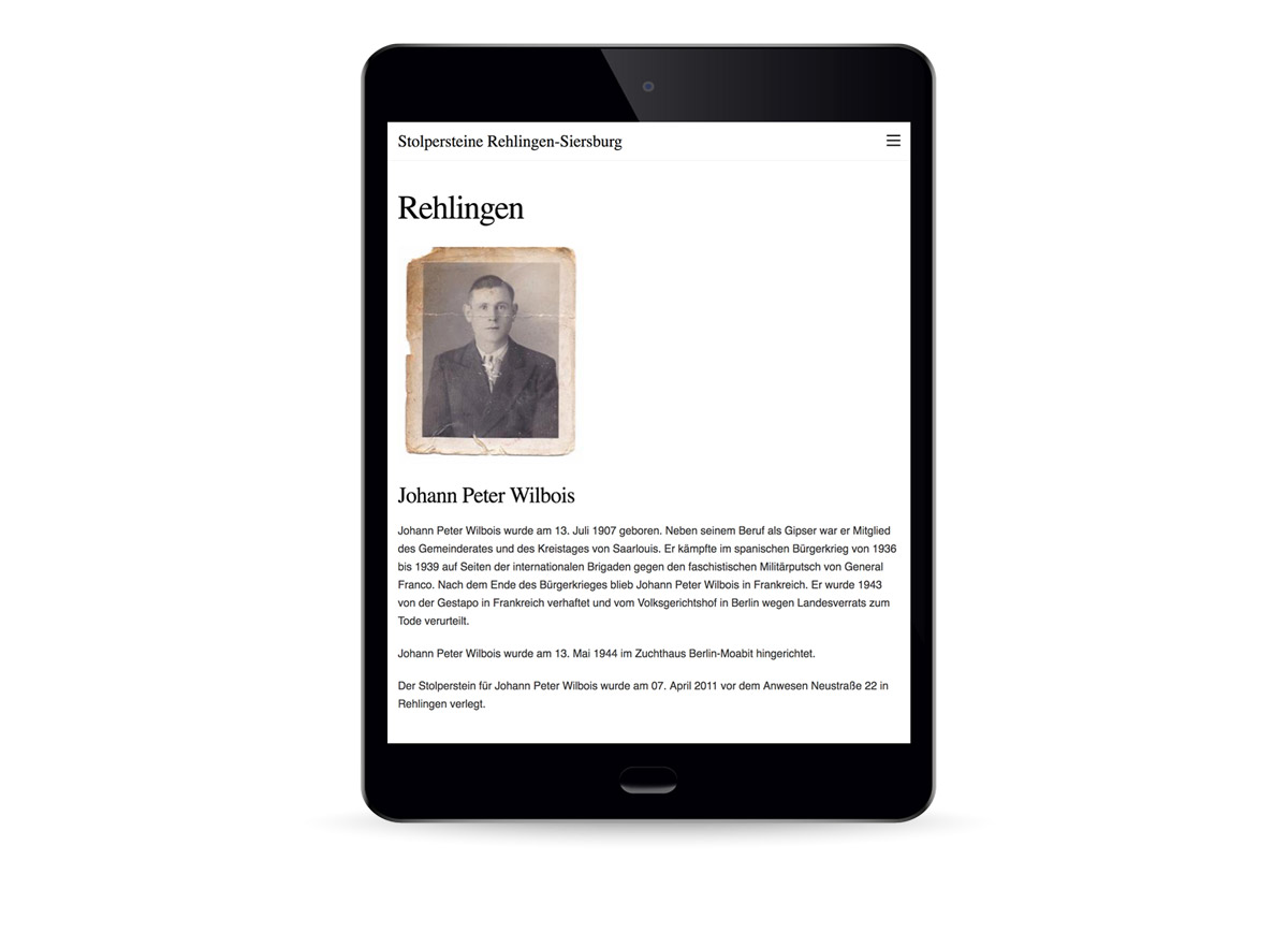 stolpersteine iPad
