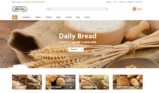prestashop bread
