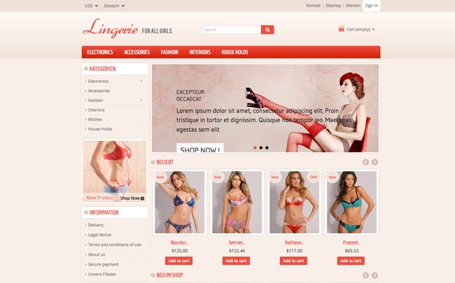 prestashop waesche